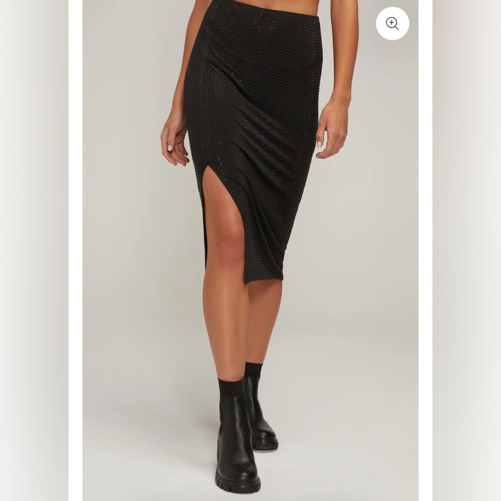 NWT- WILDFOX Midi Skirt With Slit | Black Beauty, size XS